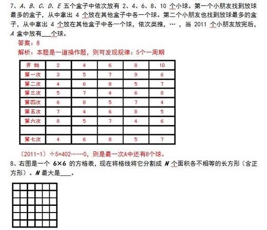 2011年第九届走美杯五年级真题及答案 2011年第九届走美杯五年级真题及答案